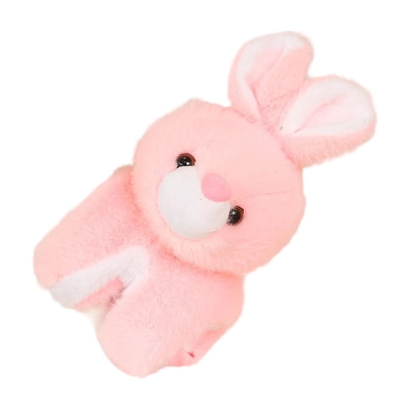 Bunny Plush Toy Pink Ears Soft Stuffed Animal Doll, Cute Rabbit with Vivid Eyes Fluffy Coat Mini Size Gift for Party