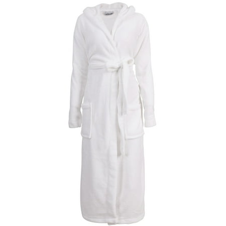Bathrobes for Women Hooded Robe Plush Soft Warm Fleece Bathrobe