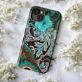 thumbnail image 5 of Turquoise Floral Paisley Phone Case, Elegant Vintage Botanical Pattern iPhone Cover, Artistic Protective Case for iPhone 17 16 15 14 13 12 11 Pro Max Plus Mini, 5 of 6