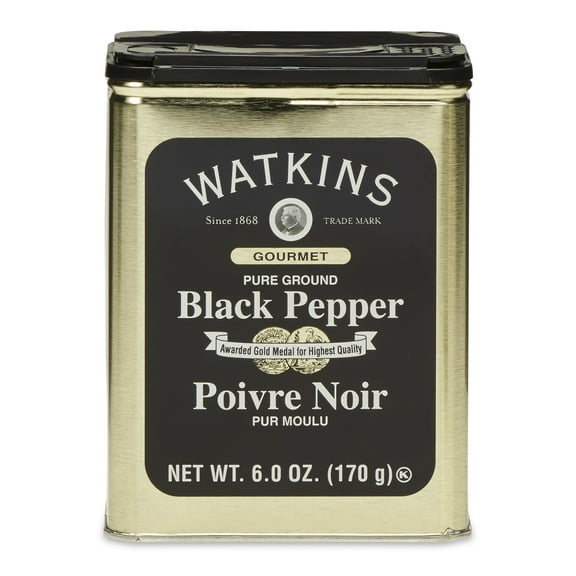 Watkins Pure Ground Black Pepper, 6 oz. tin (shelf-stable)