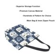 thumbnail image 3 of FORMRS Womens Canvas Tote Bag with Zipper Inner Pocket Shoulder Handbag, Blue Cats and Hearts, 3 of 7