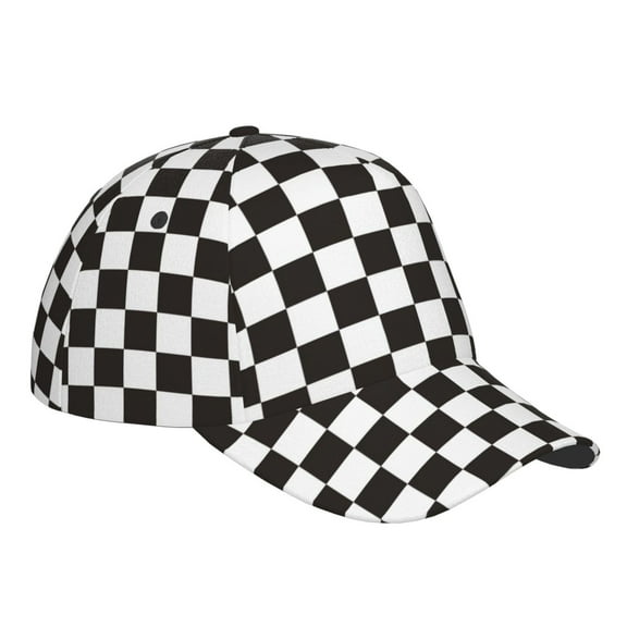 Kdxio Unisex Black and White Checkerboard Pattern Baseball Cap Unisex Washed Classic Adjustable Hat