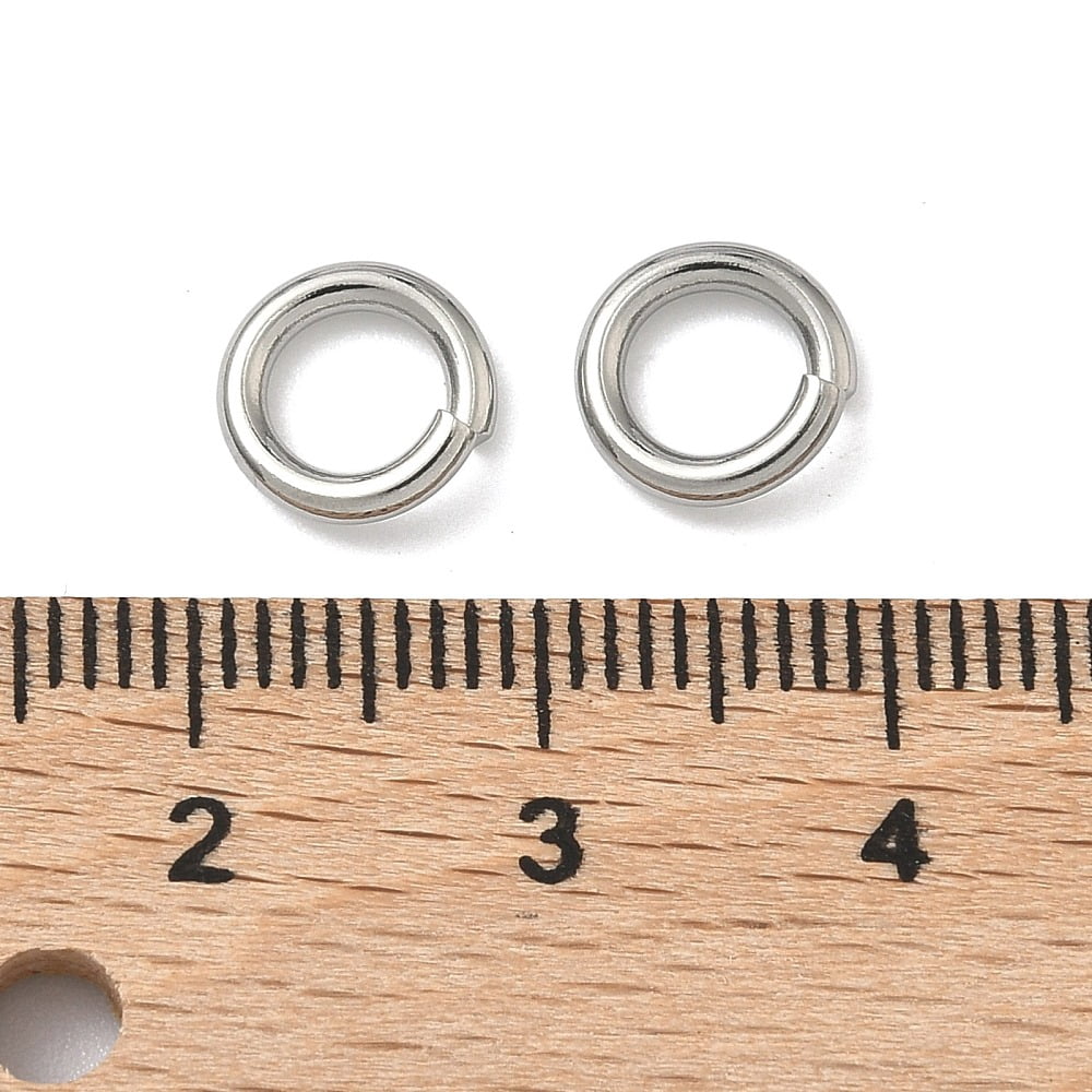 6000pc Resistant 304 Stainless Steel Open Jump Rings Round Stainless Steel Color 8x1.5mm 15 Gauge Inner Diameter: 5mm