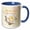 Blue/White, variant on 3drose, Thinking of You and Sending Love Greeting with Artistic White Rose, 15oz Mug