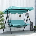 thumbnail image 2 of CoSoTower Patio Porch Swing Chair with Adjustable Canopy, Seats 3 Adults, Steel Frame, Armrests, Green, 2 of 5