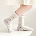 thumbnail image 6 of NAISIBABY Girls Socks 5 Pairs, Mid Cut Cotton Stretch Cute Fashion Kids Non Slip Breathable Socks Purple 9T, 6 of 9