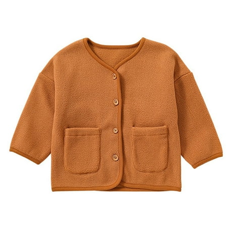 

warm in winter baby s double-sided fleece coat baby s clothes winter clothes going out（brown） 100cm，G44767