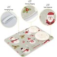thumbnail image 4 of Coolnut Christmas Santa Claus Snowman Dish Drying Mat Absorbent Heat Resistant Reversible Dish Draining Mat for Kitchen Countertops Sinks,16"x18", 4 of 6