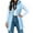 Light blue, variant on Fall Winter Women Sleeveless Long Vest Hooded Puffer Zipper Outwear Vest