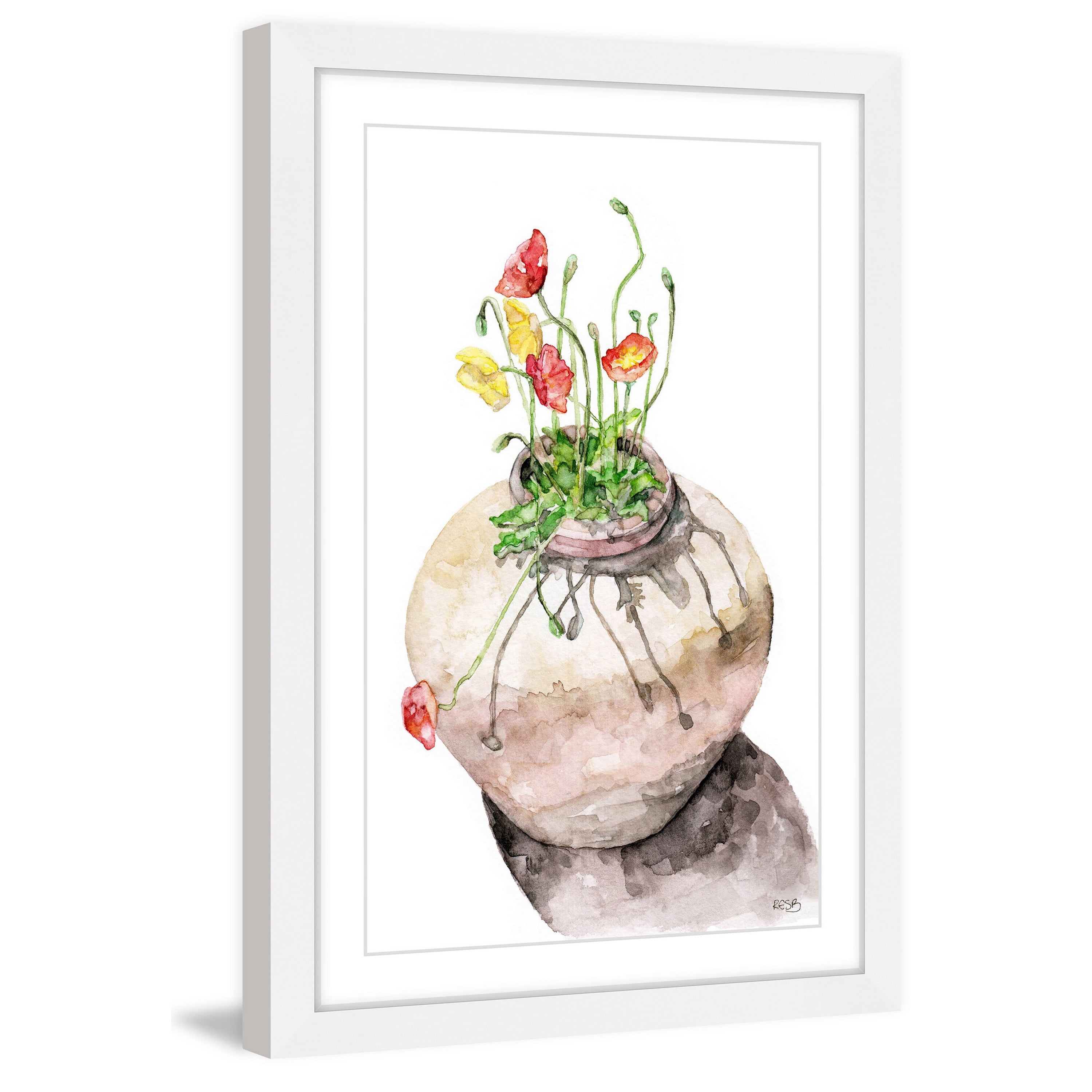 Marmont Hill "Potted Poppies" by Rachel Byler Framed Painting Print