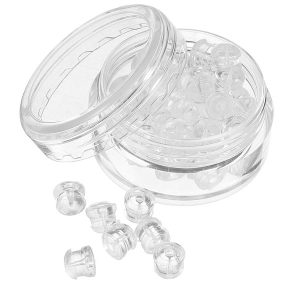 30 Pcs Secure Earring Backs Earring Rubber Plug 0.50X0.50X0.50CM Transparent