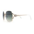 thumbnail image 6 of Womens Glitter Button Jewel Ribbon Hinge Metal Butterfly Sunglasses Gold - Green, 6 of 8