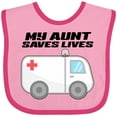 thumbnail image 3 of Inktastic My Aunt Saves Lives- Ambulance Boys or Girls Baby Bib, 3 of 4