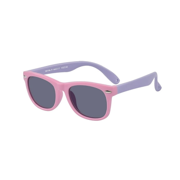 ALWAYSUV Baby Infant Flexible Rubber Sunglasses UV Protection and Polarized Lenses for Baby Age 0-2 Years Pink Purple