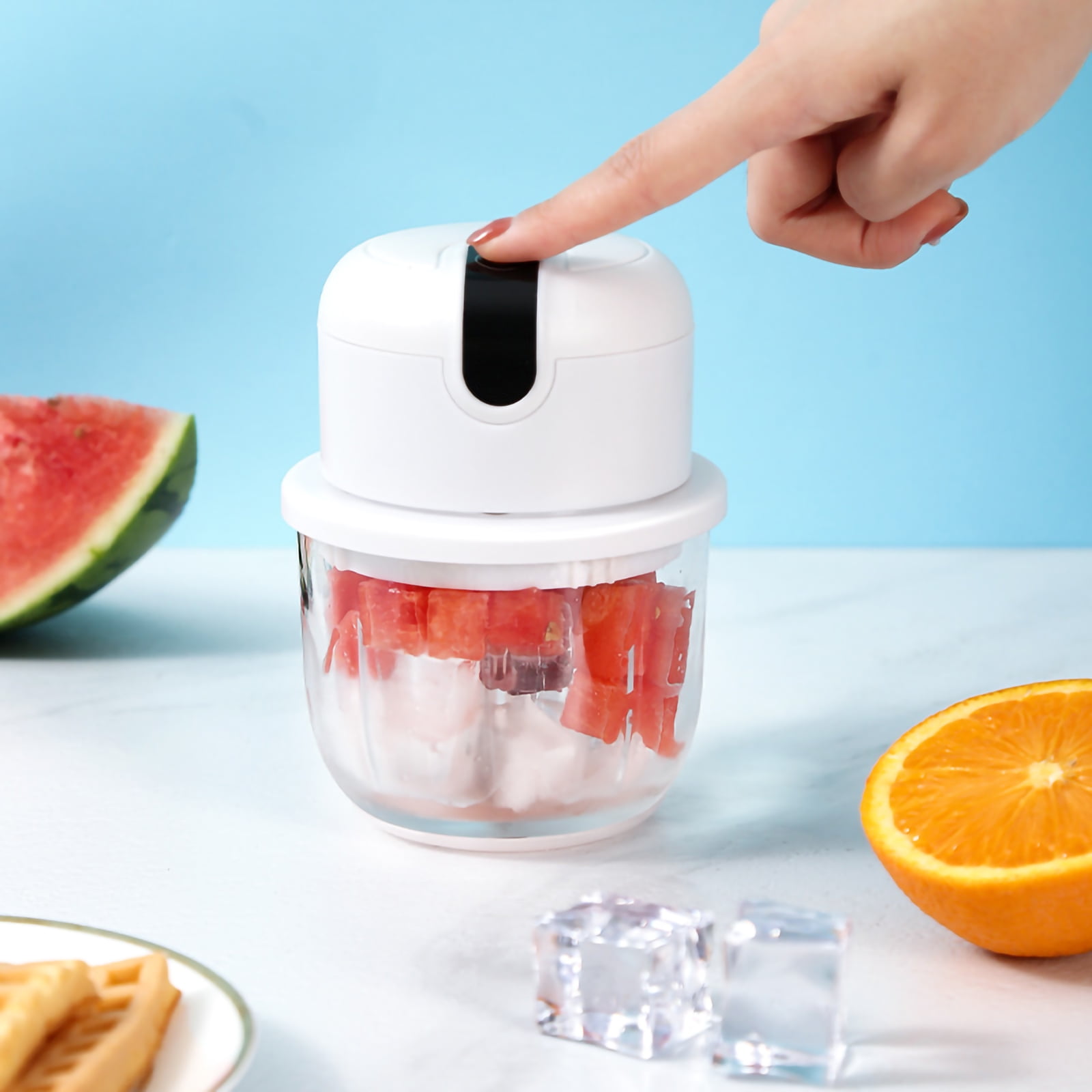 Ltrototea Ice Shaver Machine Portable Fruit Smoothie Machine Smart Ice  Crusher with Built-in Rechargeable Batteries for Outdoor and Home Use with  5