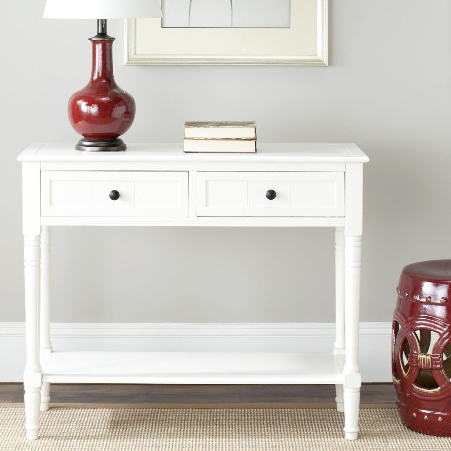 Safavieh American Homes Collection Samantha Distressed//Black 2-Drawer Console Table