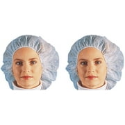 2 Pack Nurse/Bouffant Cap (Hairnets), White, Box of 100 Pieces 21"  200 Total