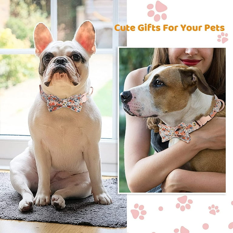 LNKOO Unique style paws Christmas Dog and Cat Collar with Bow Pet