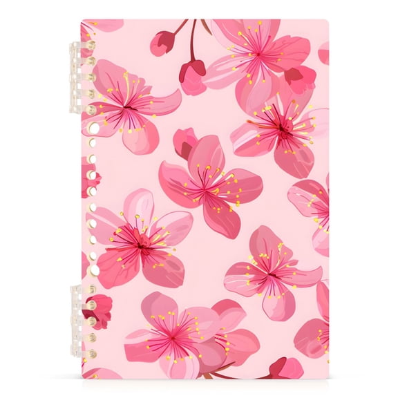 Pink Cherry Blossoms Flower Spiral Journal Notebook College Ruled Notebook 8.3" x 5.7" A5 Lined Thick Paper Page