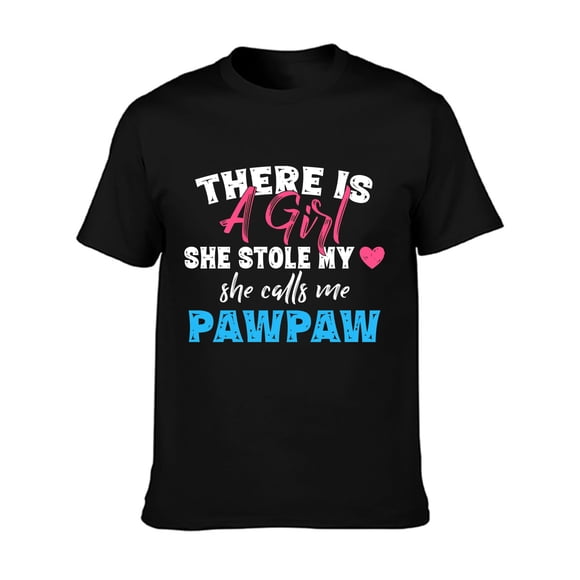 1pc Men'S Pawpaw Graphic T-Shirt - 100% Cotton Crew Neck Tee, Short Sleeve, Regular Fit, 3D Printed Casual Top for Grandpa, All-Season Comfort, 220gsm - Perfect Father'S Day Gift
