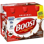 Boost Original Balanced Nutritional Drink, Rich Chocolate, Nutritional Energy With High Quality Protein & Vitamins & Minerals, 6-8 Fl Oz Bottles/Pack (Pack Of 1)