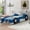 Blue Plywood2, variant on LHSHID Twin Size Race Car-Shaped Platform Bed with Wheels,Black