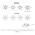 thumbnail image 2 of Tealight Holder Snowflake Antique White Set of 4 0.6x4.13x4.13, 2 of 3