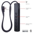 thumbnail image 2 of Cable de extensión Surge Protector GE de 6 salidas, 1080 julios y 6 pies, 2 of 7