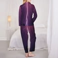 thumbnail image 6 of Goofa Thunderstorm Violet Purple Printed Women’s 2 Piece Pajama Set Super,Pajamas Women's Long Sleeve Sleepwear Soft Button Down Loungewear Pjs Lounge Set Nightwear-X-Large, 6 of 9