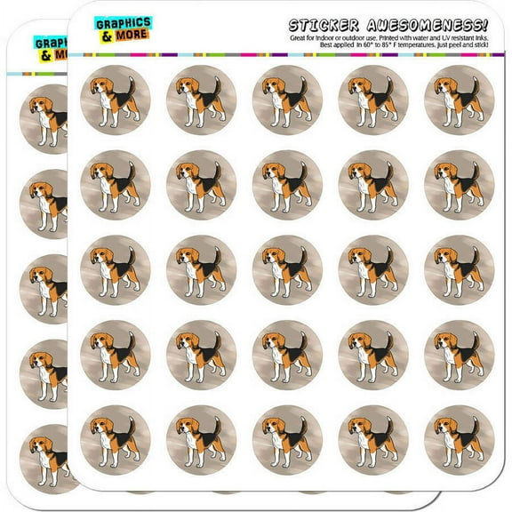 Beagle Pet Dog 50 1" Planner Calendar Scrapbooking Crafting Stickers