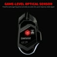 thumbnail image 4 of Ratón gamer DM502 con sensor óptico A725, 8 botones programables, iluminación RGB y diseño ergonómico para mayor comodidad, 4 of 6