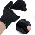 thumbnail image 3 of Guantes de trabajo resistentes a cortes a prueba de cuchillos, guantes de trabajo de seguridad de cota de malla negros, guantes protectores de corte de Kevlar, protección de nivel 5 de alto rendimie, 3 of 5