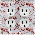 thumbnail image 1 of Metal Light Switch Plate Cover Cotton Flower Wallpaper Pastel Blue FLW017, 1 of 13