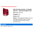 thumbnail image 2 of Right Tail Light Assembly - Compatible with 2017 - 2018 Ram ProMaster 1500, 2 of 2