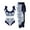 Blue, variant on 3 Piece Swimsuits for Women Women's Sexy One-Piece Bikini Lace Up Independence Day Printed Swimsuit Long Skirt Two-Piece Sets Swimwear