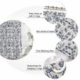 thumbnail image 6 of Blue Floral Leaf Waterproof Fabric Shower Curtain,Retro Farmhouse Plant Tree Branch Waterproof Fabric Shower Curtain for Bathroom Curtains Bathtubs Shower Curtains with 12 Hooks Extra Long 72x84, 6 of 8