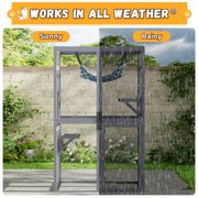 COZIWOW Catio Outdoor Cat Enclosure Window Access, Wooden Cat House Cage Indoor