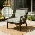 thumbnail image 2 of Outdoor Patio Cushion Covers 4 Pack Sage Green Grid Gingham Patio Chair Cushion Covers with Ties and Zipper Modern Checked Stripes Waterproof Outdoor Seat Cushion Covers for Patio Furniture 24"x24", 2 of 9