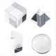 thumbnail image 1 of Juego de 4 prismas de cristal óptico K9 para fotografía, que incluye esfera, cubo, prisma triangular y pirámide. Accesorio didáctico., 1 of 4