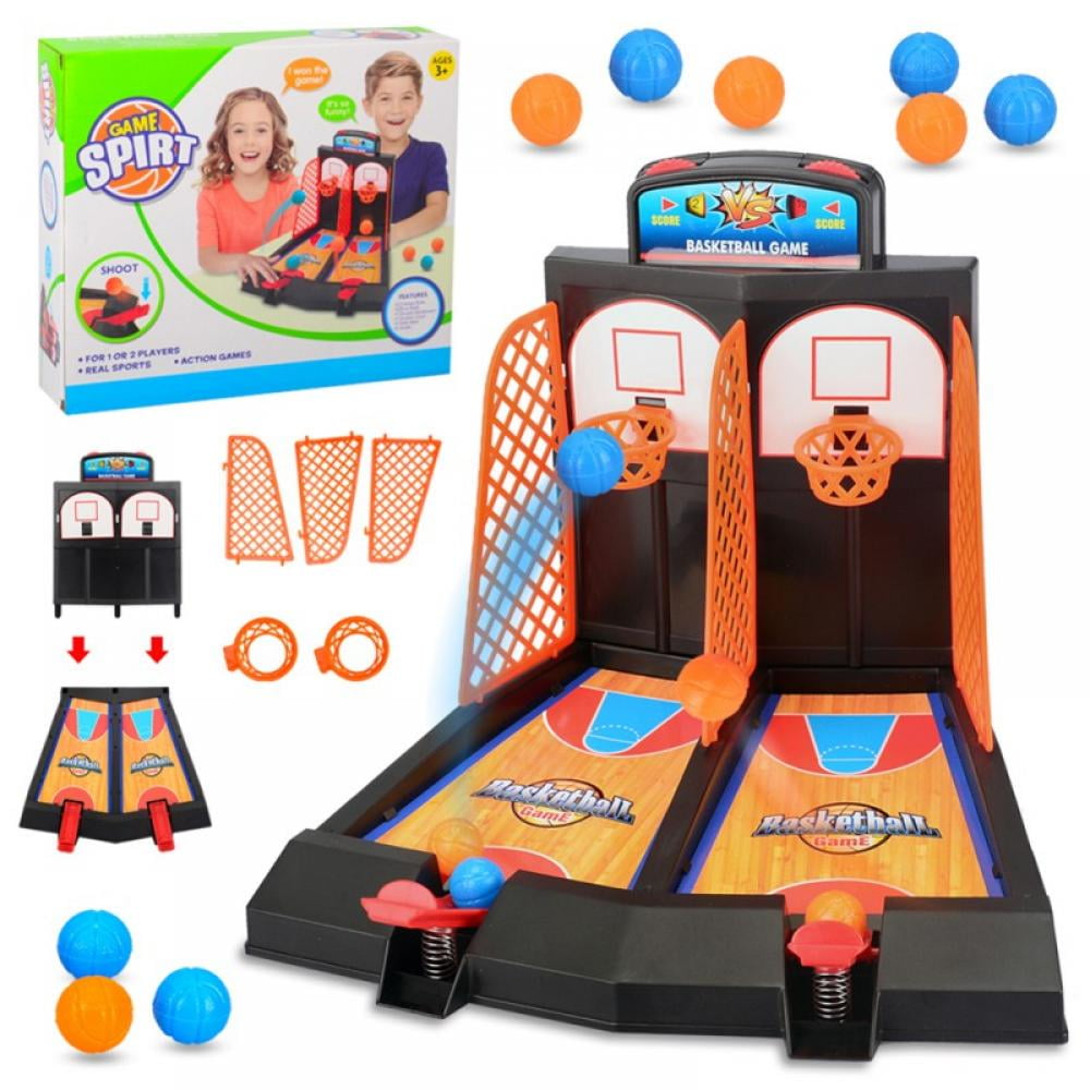 Basketball Shooting Game, 2-Player Desktop Table Basketball Games Classic Arcade Games Basketball Hoop Set, Fun Sports Toy for Adults-Help Reduce Stress
