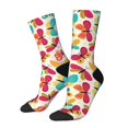 thumbnail image 1 of Balery Colorful Butterflies Calcetas Largas con Estampado para Hombre y Mujer – Suaves y Transpirables, Talla Única (US 5-11), 1 of 6
