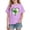 Purple., variant on Agkizg Girls Graphic Tees,Kids Green Printed T-Shirt,Girls Short Sleeve Cotton Casual Tee