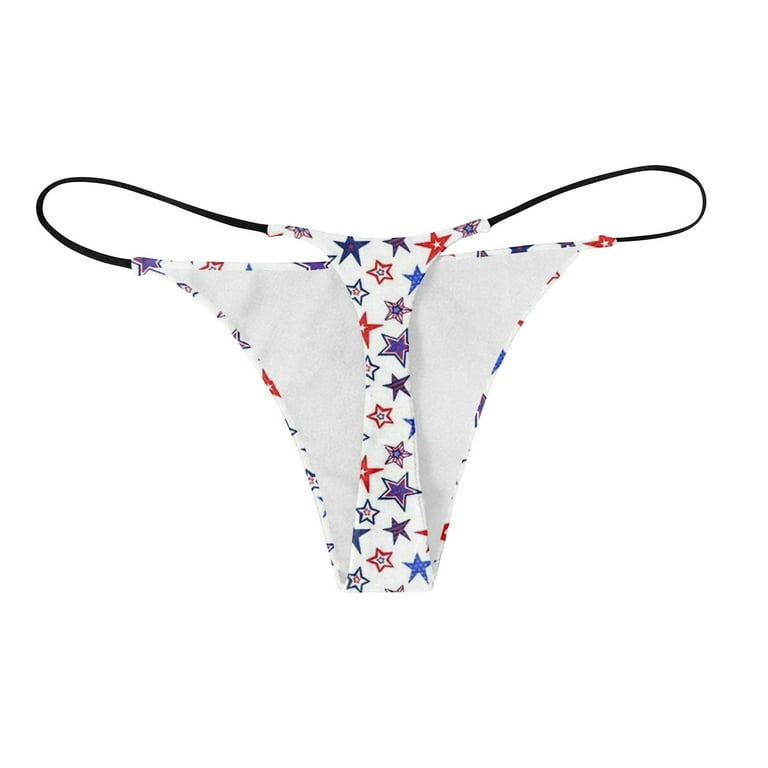 Sksloeg G-String Thongs for Women Sexy Panties Sexy USA Stars
