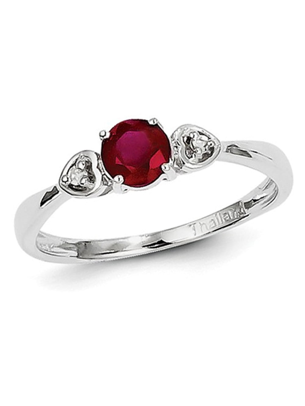 Gem And Harmony Lab Created Ruby Ring 1/2 Carat (Ctw) in Sterling