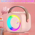 thumbnail image 2 of SANMADROLA Mini Karaoke Machine for Kids Adults, Toys for 3-12 Years Old Girls Boys Gifts, Kids Music Player Toys Christmas Birthday Gifts for Girls and Boys, 3,4, 5, 6, 7, 8+ Years Old Pink 2 Mic, 2 of 7