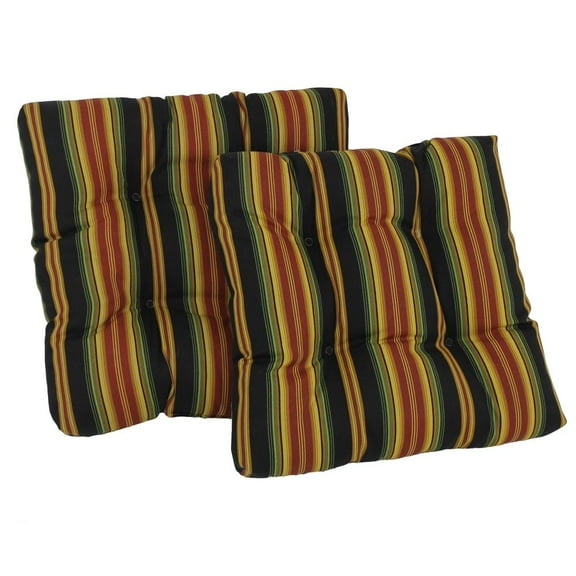 Blazing Needles 19-inch Squared Spun Polyester Tufted Dining Chair Cushion (Set of Two)