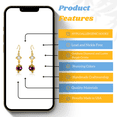 thumbnail image 2 of Besheek Goldtone Diamond and Luster Purple Crystal Boho Dangle Earrings, 2 of 7