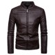 thumbnail image 1 of Chaqueta de cuero a la moda para hombre, además de forro polar, chaqueta de moto, chaqueta de cuero cálida Pompotops  oipoqjl13750, 1 of 3