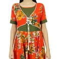 thumbnail image 4 of Bimba Womens Long Maxi Dress Red Designer Kurti Floral Print Kurta, 4 of 7