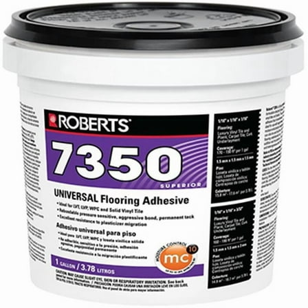 QEP Roberts 7350-1 Off White Flooring Adhesive 1 gal for Luxury Vinyl Tile, Plank